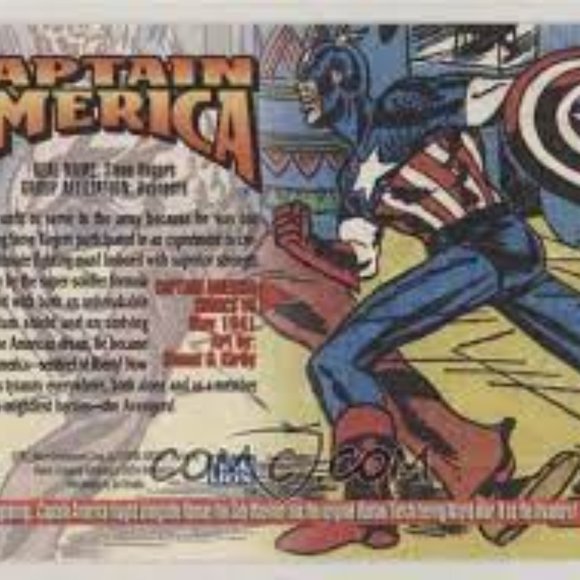 1993 Marvel Masterpieces Skybox Captain America Trading Card HOT - Picture 3 of 3